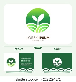 Circle Agriculture Logo Design Vector Graphic Icon Illustration