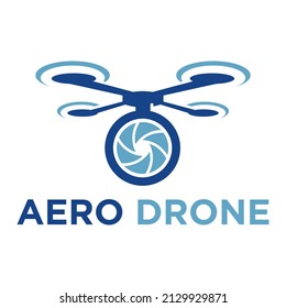 Logo del vector de ilustración de drones de aire circular