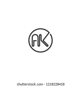 Circle AK logo concept with clean and cool look.
