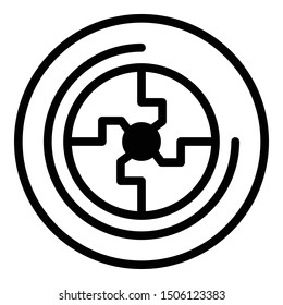 Circle alchemy icon. Outline circle alchemy vector icon for web design isolated on white background