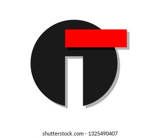 circle alphabet initial "i" typography logo design
