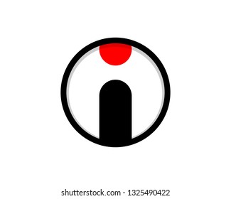 circle alphabet initial "i" typography logo design