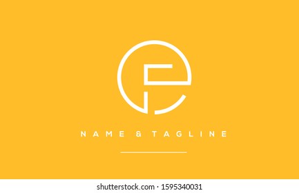 Circle alphabet letters monogram icon logo EF,FE,E and F