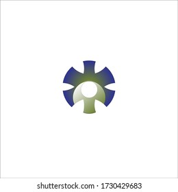 círculo con el vektor del logotipo del alfabeto