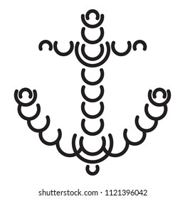 Circle anchor icon. Simple illustration of circle anchor vector icon for web design isolated on white background