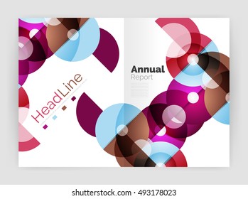 circule os modelos de relatório anual, panfletos de negócios. Planos de fundo abstratos de vetor