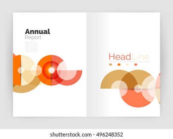 Circle annual report templates, business flyers. Vector abstract backgrounds