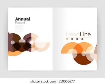 Circle annual report templates, business flyers. Vector abstract backgrounds