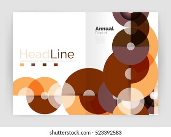 Circle annual report templates, business flyers. Vector abstract backgrounds