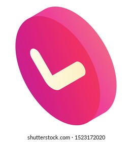 Circle approved sign icon. Isometric of circle approved sign vector icon for web design isolated on white background