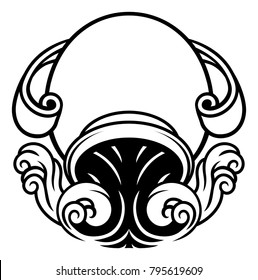 Circle Aquarius water bearer jug horoscope astrology zodiac sign icon