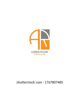 Circle AR Logo-Design-Konzept in orangen und schwarzen Farben