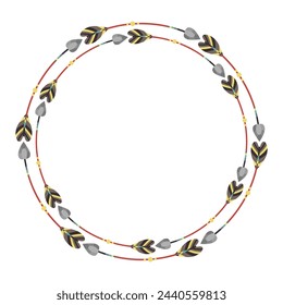 Circle arch Bow frame vector and white background