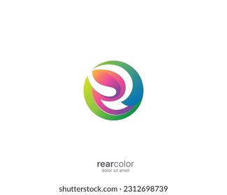 Circle arch gradient vector logo