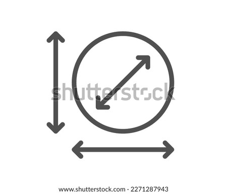 Circle area line icon. Territory dimension sign. Round lap measurement symbol. Quality design element. Linear style circle area icon. Editable stroke. Vector