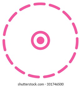 Circle Area vector icon. Style is flat symbol, pink color, rounded angles, white background.