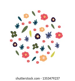 Circle around flowers vector