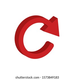 circle arrow, 3d style icon.  vector illustration design