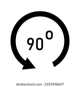 Flecha circular 90 grados de texto dentro. Ilustración vectorial. EPS 10.