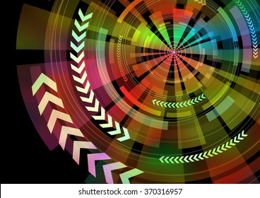 circle and arrow abstract image, vector illustration