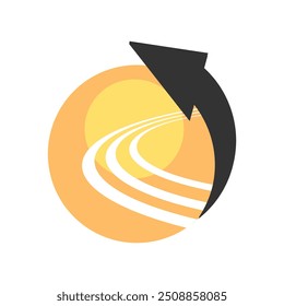 circle and arrow abstract logo for business