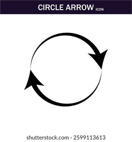 CIRCLE Arrow black icon .circle arrows. circular arrow icon, refresh, reload. Set of circle arrows rotating on white background. Editable stroke. Vector illustration, EPS 10.