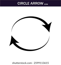 CIRCLE Arrow black icon .circle arrows. circular arrow icon, refresh, reload. Set of circle arrows rotating on white background. Editable stroke. Vector illustration, EPS 10.