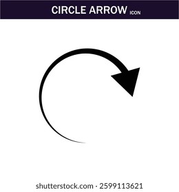 CIRCLE Arrow black icon .circle arrows. circular arrow icon, refresh, reload. Set of circle arrows rotating on white background. Editable stroke. Vector illustration, EPS 10.