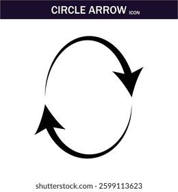 CIRCLE Arrow black icon .circle arrows. circular arrow icon, refresh, reload. Set of circle arrows rotating on white background. Editable stroke. Vector illustration, EPS 10.