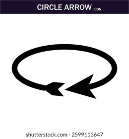 CIRCLE Arrow black icon .circle arrows. circular arrow icon, refresh, reload. Set of circle arrows rotating on white background. Editable stroke. Vector illustration, EPS 10.