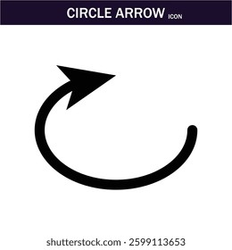 CIRCLE Arrow black icon .circle arrows. circular arrow icon, refresh, reload. Set of circle arrows rotating on white background. Editable stroke. Vector illustration, EPS 10.