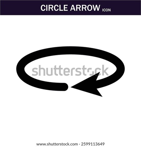 CIRCLE Arrow black icon .circle arrows. circular arrow icon, refresh, reload. Set of circle arrows rotating on white background. Editable stroke. Vector illustration, EPS 10.