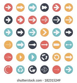 Circle Arrow Button Flat Design