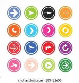 Circle Arrow Button Flat Design