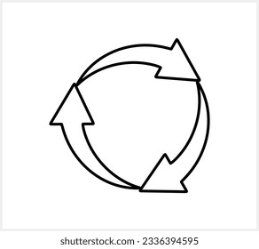 Pfeilklammer, isoliert Stencil Recycling Symbol Vektorgrafik EPS10