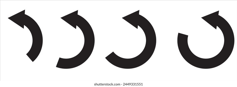 Circle arrow clipart isolated Stencil recycle symbol . isolated on white background. Vector illustration EPS 10