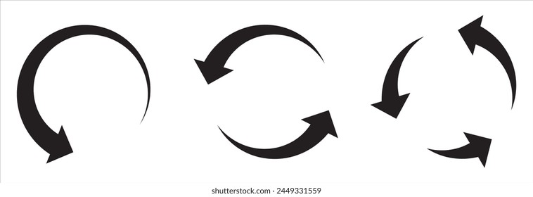 Circle arrow clipart isolated Stencil recycle symbol . isolated on white background. Vector illustration EPS 10