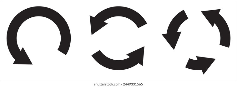 Circle arrow clipart isolated Stencil recycle symbol . isolated on white background. Vector illustration EPS 10