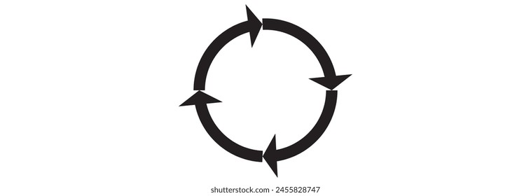 Circle arrow clipart isolated Stencil recycle symbol eps 10
