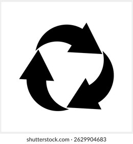 Circle arrow clipart isolated Stencil recycle symbol Vector stock illustration