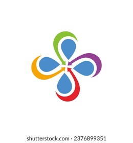 Imagen vectorial del logotipo colorido de la flecha circular