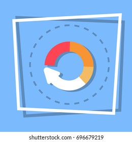 Circle Arrow Diagram Icon Reload Web Button Flat Vector Illustration