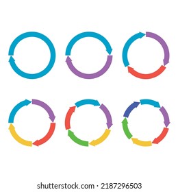 Circle arrow diagram, round step by step infographic. Management element. Vector illustration. Circular data options, company strategy, analystics scheme, infographic data, startup process
