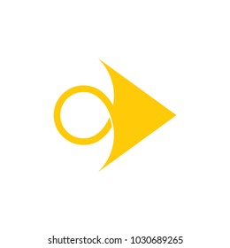 circle and arrow. fish shape logo vector