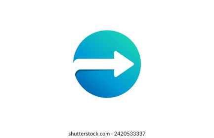 Circle arrow forward business logo design
