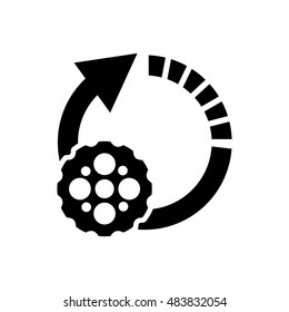 circle arrow and gear  icon