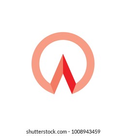 circle with arrow up gradient logo vector