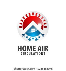 Circle arrow Home Air circulationt logo concept design. Symbol graphic template element vector