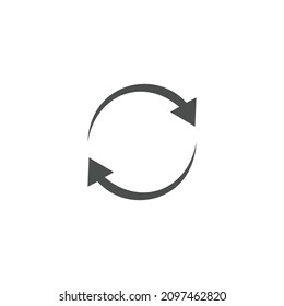 Circle Arrow Icon Black and White Vector Graphic