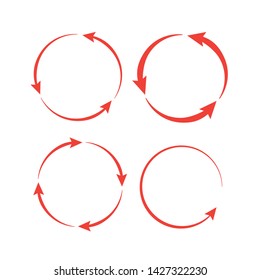 Circle arrow icon. Circled cursor web recycling progress buttons